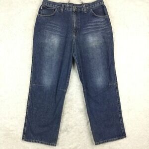 Vtg Pewter Mens Jeans Straight Leg‎ Loose Blue Denim Dark Stone Wash 38